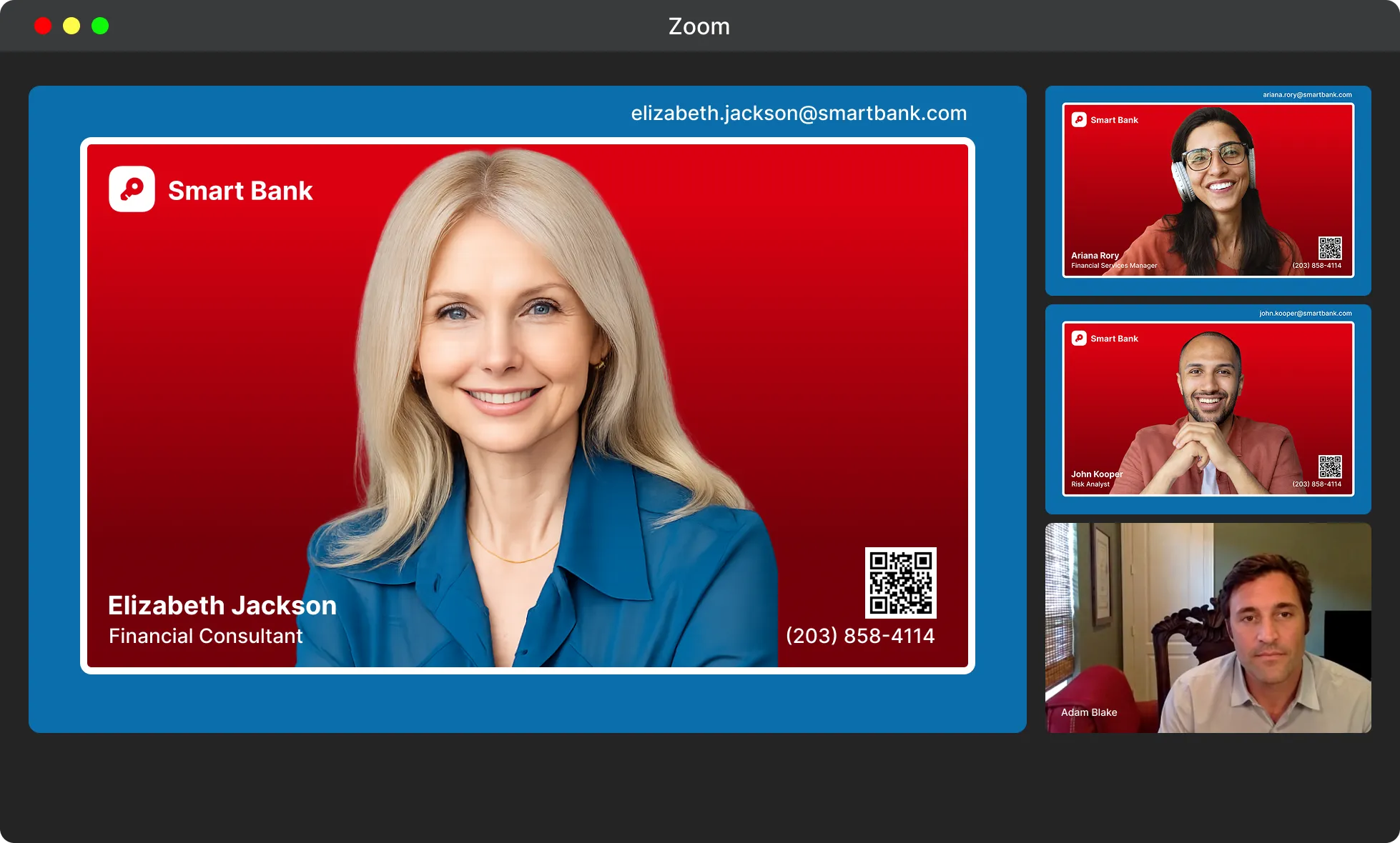 LookSuite branded background in a Zoom meeting