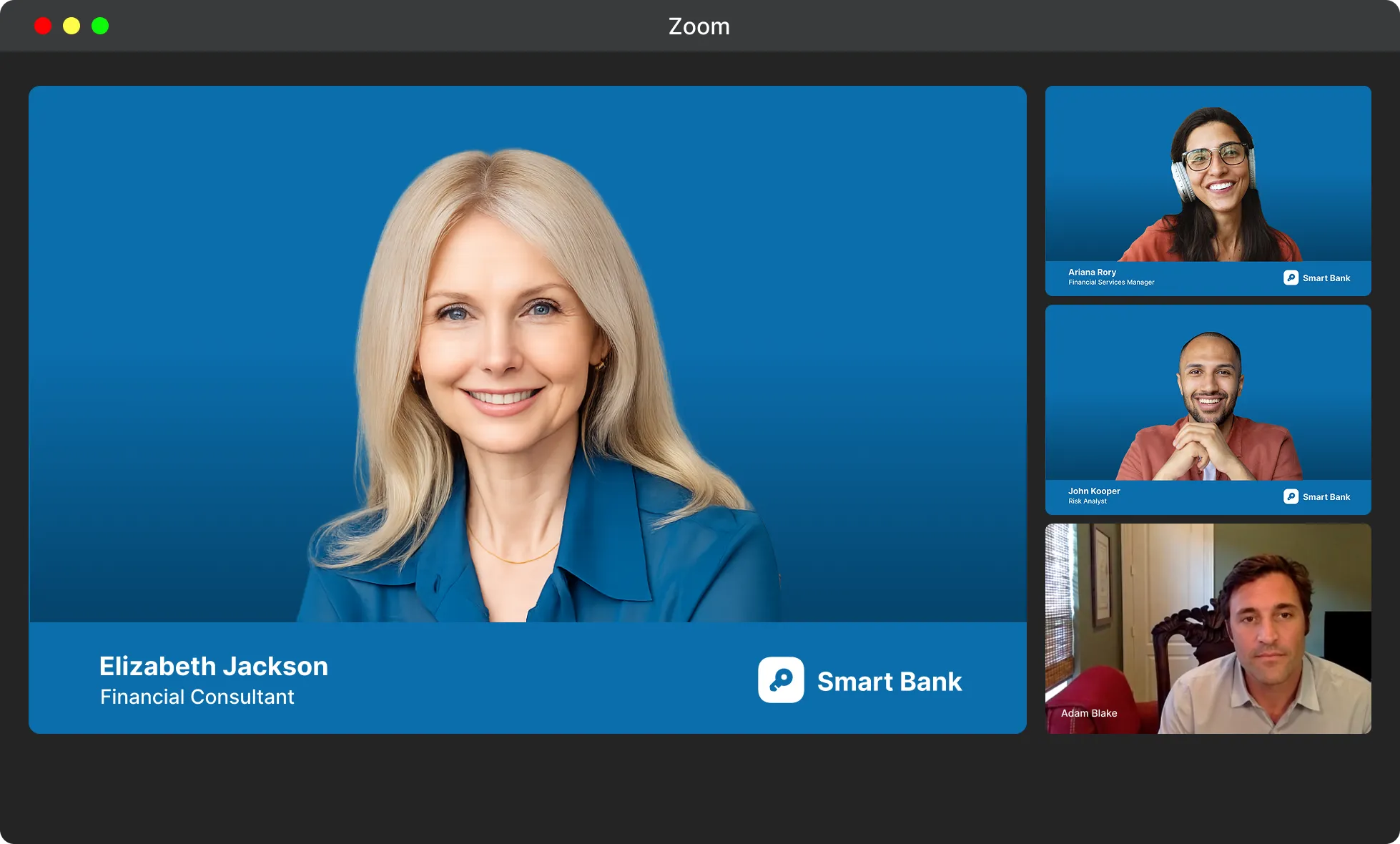 LookSuite alternative branded background in a Zoom meeting